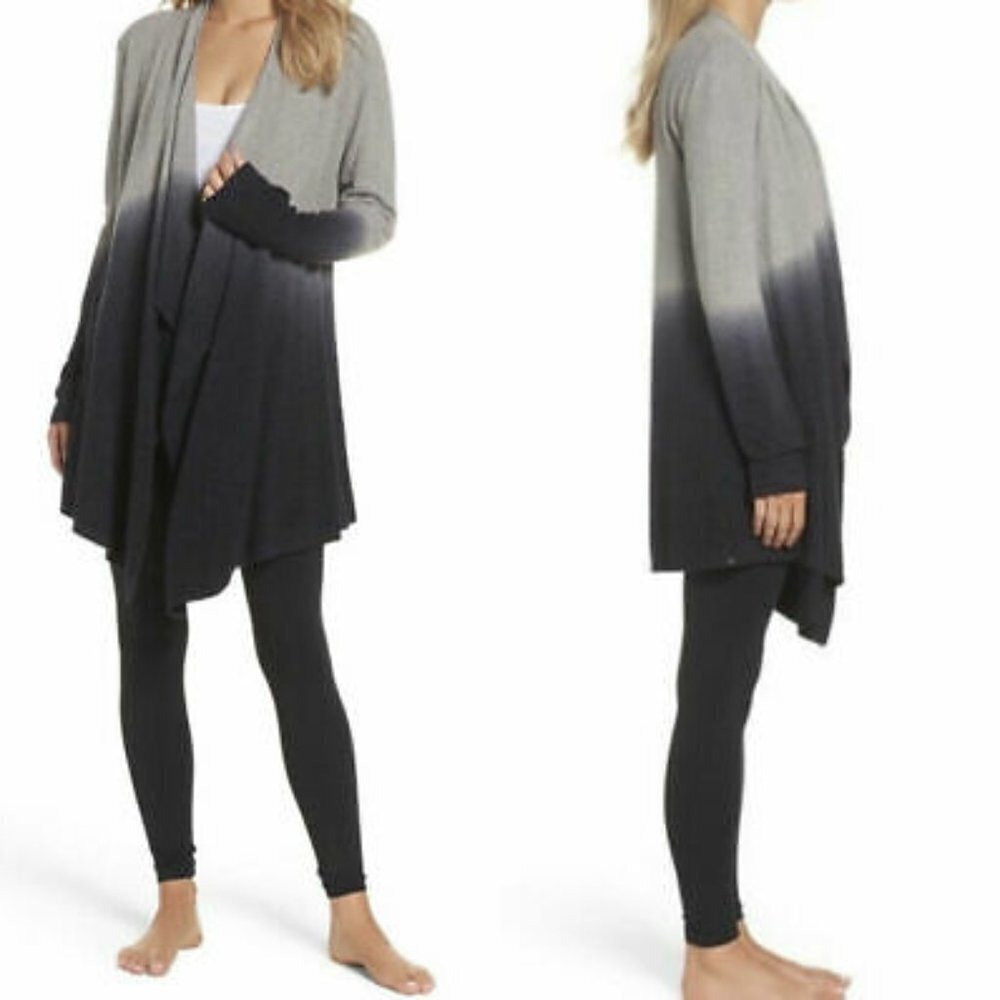 Barefoot Dreams Bamboo Chic Lite Cozy Ombré Long Drape Cardigan SMALL ME…